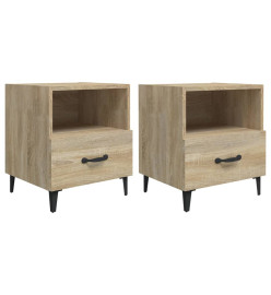 Tables de chevet 2 pcs Chêne Sonoma Bois d'ingénierie