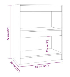 Bibliothèque/Séparateur de pièce Gris béton 60x30x72 cm