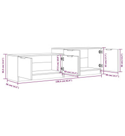 Meuble TV Chêne sonoma 158,5x36x45 cm Bois d'ingénierie