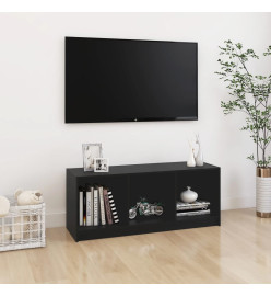 Meuble TV Noir 104x33x41 cm Bois de pin massif