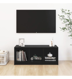 Meuble TV Noir 104x33x41 cm Bois de pin massif