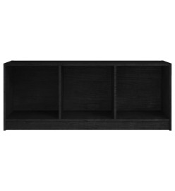 Meuble TV Noir 104x33x41 cm Bois de pin massif