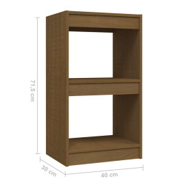 Bibliothèque Marron miel 40x30x71,5 cm Bois de pin massif