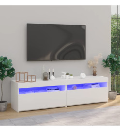 Meubles TV 2 pcs avec lumières LED Blanc brillant 75x35x40 cm