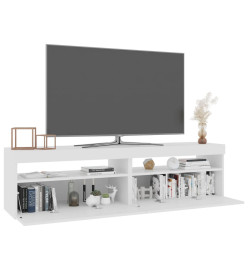 Meubles TV 2 pcs avec lumières LED Blanc brillant 75x35x40 cm