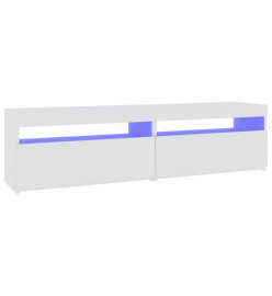 Meubles TV 2 pcs avec lumières LED Blanc brillant 75x35x40 cm