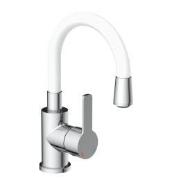 EISL Mitigeur de lavabo FLEXO chrome-blanc