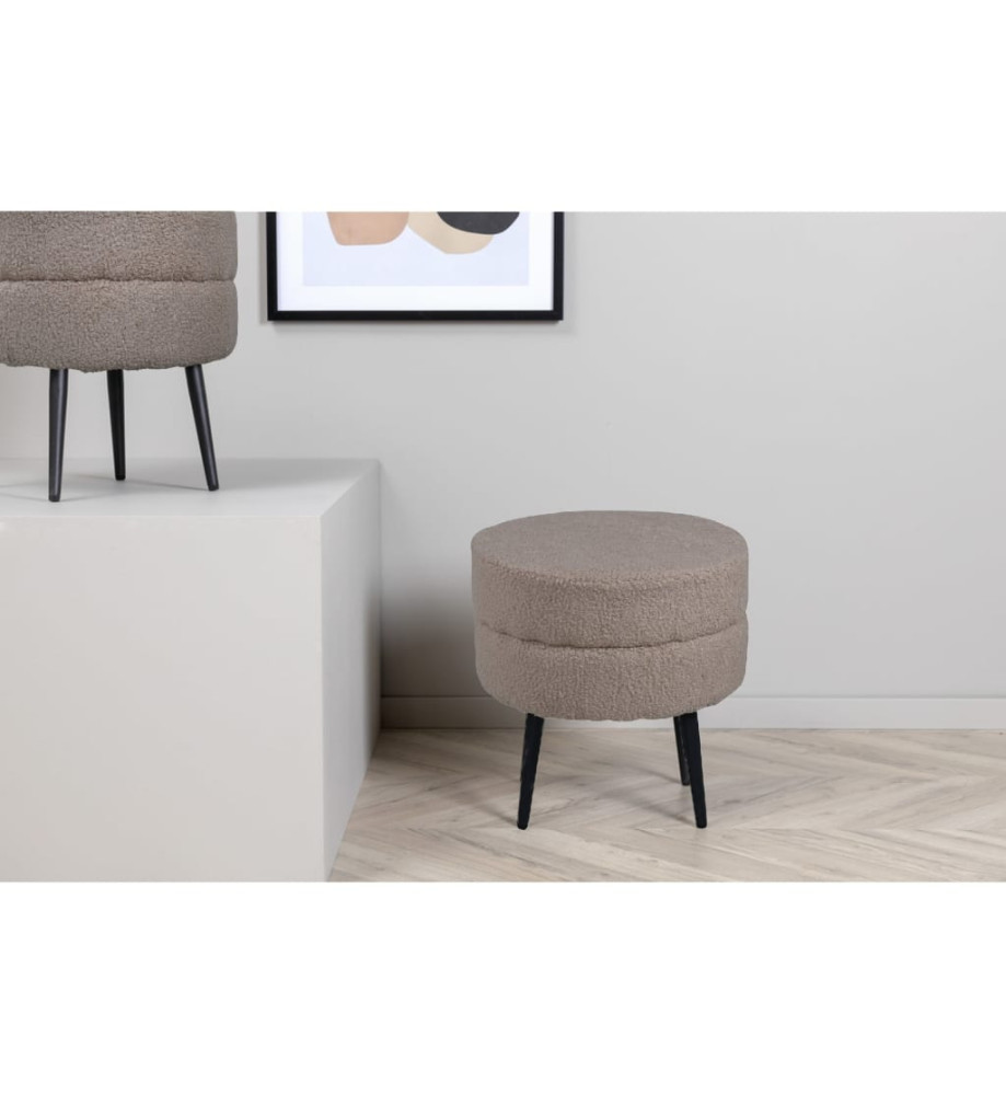 Venture Home Pouf Pot 40x40x40 cm Teddy Beige et noir