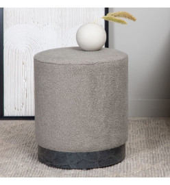 Venture Home Pouf Benji 35x35x42,5 cm Teddy Noir et grège