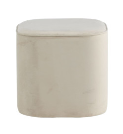 Venture Home Pouf Piff 44x44x41 cm Velours Blanc