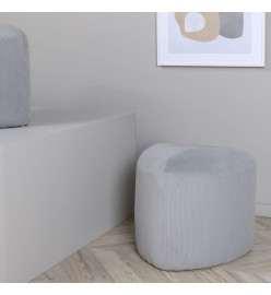 Venture Home Pouf Peg 46x46x41 cm Velours côtelé Gris