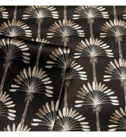 DUTCH WALLCOVERINGS Papier peint Palm Palace Noir et doré