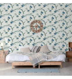 DUTCH WALLCOVERINGS Papier peint Flower Bleu clair