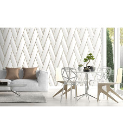 DUTCH WALLCOVERINGS Papier peint Geometric Blanc et doré