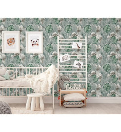 DUTCH WALLCOVERINGS Papier peint Eden Gris et vert clair