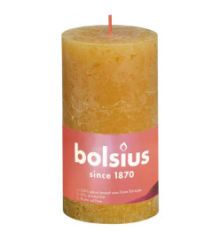 Bolsius Bougies pilier rustiques 4 pcs 130x68 mm Jaune nid d'abeilles