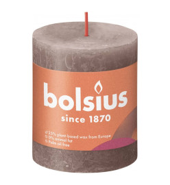 Bolsius Bougies pilier rustiques Shine 4 pcs 80x68 mm Taupe rustique