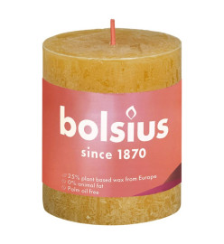 Bolsius Bougies pilier rustiques 4 pcs 80x68 mm Jaune nid d'abeilles