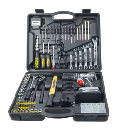 Brüder Mannesmann Kit d'outils 75 pcs et perceuse sans fil 20V, 1,3 Ah