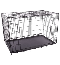 FLAMINGO Cage métallique avec porte coulissante 124x77x81,5 cm noir