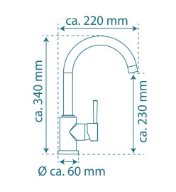 SCHÜTTE Mitigeur d'évier avec bec verseur rond UNICORN chrome