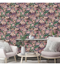 DUTCH WALLCOVERINGS Papier peint floral Violet