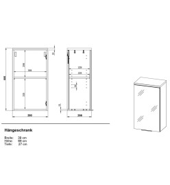 Germania Armoire murale de salle de bain GW-Pescara Blanc et chêne