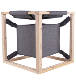 Quapas! Lit pour chats avec hamac Catcube Gris M 54x54x54 cm