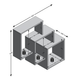 FMD Étagère murale avec 3 compartiments Couleur chêne