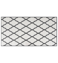 Tapis d'extérieur gris et blanc 80x150 cm design réversible