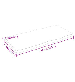 Dessus de table bois chêne massif non traité bordure assortie