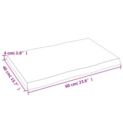 Dessus de table bois chêne massif non traité bordure assortie