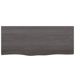 Étagère murale gris foncé 100x40x6 cm bois chêne massif traité