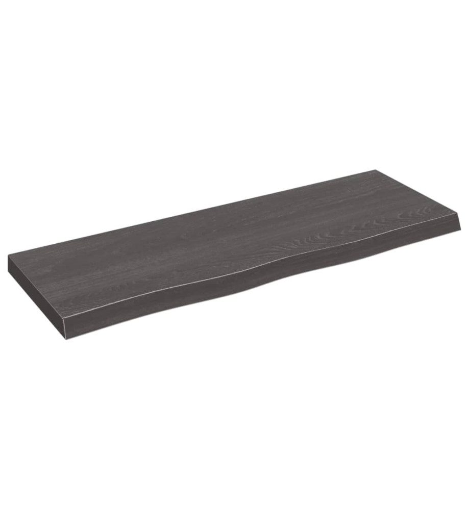 Étagère murale gris foncé 80x30x4 cm bois chêne massif traité