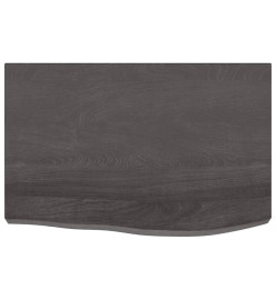 Étagère murale gris foncé 60x40x6 cm bois chêne massif traité