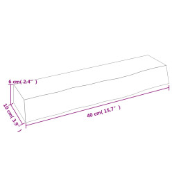 Étagère murale 40x10x6 cm bois de chêne massif non traité