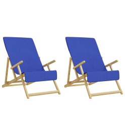 Serviettes de plage 2 pcs bleu royal 60x135 cm tissu 400 GSM