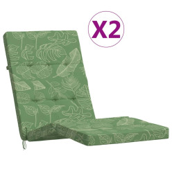 Coussins de chaise longue lot de 2 motif de feuilles