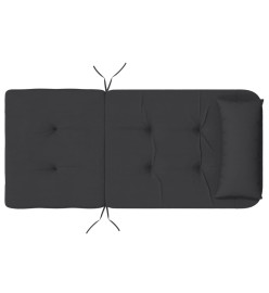 Coussins de chaise adirondack lot de 2 noir tissu oxford