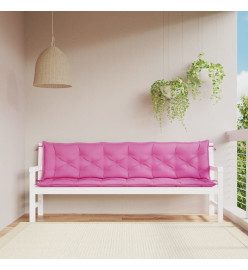 Coussins de banc de jardin lot de 2 rose 200x50x7 cm tissu