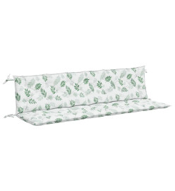 Coussins de banc de jardin lot de 2 motif de feuilles tissu