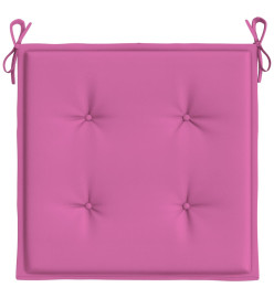 Coussins de chaise de jardin lot de 6 rose 40x40x3 cm tissu