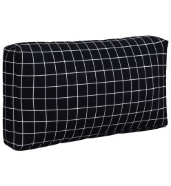 Coussins de palette 3 pcs motif à carreaux noir tissu Oxford