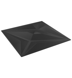 Panneaux muraux 12 pcs noir 50x50 cm EPS 3 m² étoile