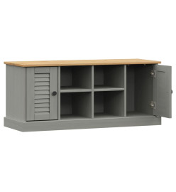 Banc à chaussures VIGO gris 106x35x40 cm bois massif de pin