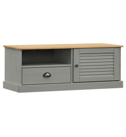 Meuble TV VIGO gris 106x40x40 cm bois massif de pin