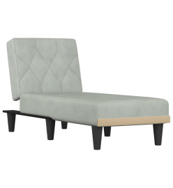 Chaise longue gris clair velours