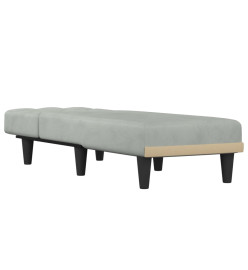 Chaise longue gris clair velours