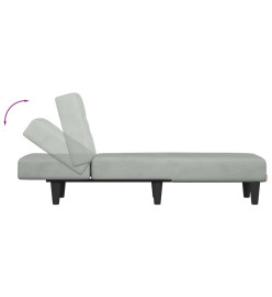 Chaise longue gris clair velours