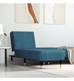 Chaise longue bleu velours